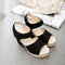 Women Waterproof Platform High-heeled Fish Mouth Sandals - Black