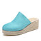 Women Closed Toe Wearable Casual Espadrille Slingback Wedges Sandals - Blue
