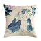Chinese Watercolor Rabbit Printing Linen Cotton Throw Pillow Cover Home Sofa Office Seat Pillowcases - #8