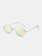 Unisex Alloy Oval Full Frame Polarized UV Protection Fashion All-match Sunglasses - Golden frame/Pink