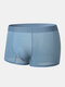 Men Ultrathin Ice Silk Fine Mesh Solid Breathable Soft Cozy Boxers Briefs - Navy