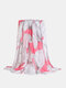 Women Cotton Linen Colorful Various Floral Print Sunshade Decorative Shawls Scarfs - Pink