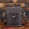 Men Genuine Leather Vintage Business Shoulder Bag Crossbody Bag - Coffee