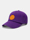Unisex Cotton Solid Color Letter Pattern Rubber Round Label All-match Sunscreen Baseball Cap - Purple