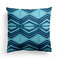 Funda de cojín a cuadros con tiras geométricas azules, funda de almohada con diseño de ondas de línea nórdica para sofá - #4