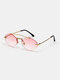 यूनिसेक्स फैशन सिंपल आउटडोर UV प्रोटेक्शन मेटल डायमंड फ्रैमलेस धूप का चश्मा - गुलाबी
