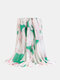 Women Cotton Linen Colorful Various Floral Print Sunshade Decorative Shawls Scarfs - Green