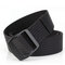 Mens Long Weave Canvas Elasticity Belt Outdoor Slider Buckle Durable Adjustable Ring Belt - Black