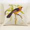 American Pastoral Bird Stamp Pattern Linen Cushion Cover Home Sofa Art Decor Throw Pillow Cover - #2
