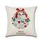Cartoon Christmas Santa Elk Linen Cotton Cushion Cover Home Sofa Christmas Art Decor Pillowcases - #2