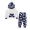 2Pcs Cat Print Boys Girls Casual Set (Hooded Tops + Long Pants ) For 2Y-9Y - White