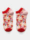 Women Various Cartoon Pattern Lovely Cotton Breathable Socks - Red Socks Mouth