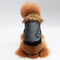 Fashion Style Leather Dog Clothes Costume Dog Coat Jacket Pet Dog Fur Collar - Black