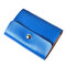 Portable Genuine Leather Card Holder 26 Card Slots Wallet For Women Men Unisex - Blue