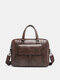 Menico Men's Faux Leather Business Casual Tote Briefcase Crossbody Laptop Bag Shoulder Bag - Coffee