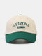 Unisex Cotton Letters Embroidery Color-match Patchwork All-match Sunscreen Baseball Cap - Green