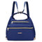 Women Multi-function Nylon Waterproof Crossbody Bag Casual Backpack - Blue