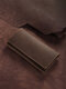 Men Vintage Genuine Leather Multifunction Multi-Card Slot Long Wallet Purse - Coffee