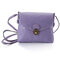 Women Faux Candy Color Leather Crossbody Bag - Purple