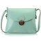 Women Faux Candy Color Leather Crossbody Bag - Green