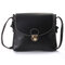 Women Faux Candy Color Leather Crossbody Bag - Black