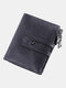 Men Genuine Leather Multifunctional RFID Multi-card Slots Money Clips Coin Purse Wallet - Black
