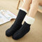 Women Plus Velvet Thick Floor Socks Home Non-slip Bottom Socks Breathable Warm Socks - Black