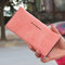Simple Multi-card Slots Wallet Purse Matte Leather Card Holders Ultra-thin ladies Wallet - Pink