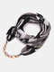 Vintage Chiffon Women Scarf Necklace Beaded Pendant Spring-Summer Sunscreen Scarf - #05