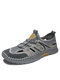 Men Hand Stitching Soft Outdoor Hole Beach Casual Sandals - Gray