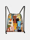 Women Cat Print Backpack Shopping Bag - #03