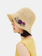 المرأة القش القش الترفيه عطلة متعددة الاستخدامات تنفس الظل المنسوجة يدويا الكروشيه قبعة القش جولة قبعة دلو الشاطئ - أرجواني
