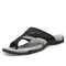 Women's Summer Canvas Breathable Flip-Flops Plus Size Comfy Casual Slippers - Black