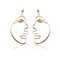 Trendy Ear Drop Earrings Hollow Half Face Alloy Silver Gold Earrings Ear Jewelry for Women - Gold