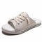Women Opened Toe Flat Cute Sports Slippers - creamy-white