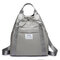 Women Oxford Solid Travel Backpack Multi-pocket Handbag Casual Shoulder Bag - Light Grey