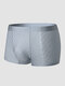 Men Ice Silk Polka Dot Print Seamless Antibacterial Quick Dry Comfy Boxers Briefs - Gray