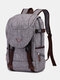 Vintage Canvas Two Tone Buckle Front  Multi-pocket Travel Outdoor Laptop Bag Backpack Handbag - Gray