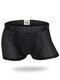 Mens Thin Ice Silk Underwear Mesh Holes Breathable Stretch U Convex Soft Boxer Briefs - Black