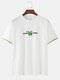 Mens Avocado Printed Cotton O-Neck Casual Short Sleeve T-shirts - White