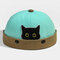 Women & Men Landlord Hat Street Cat Pattern Melon Cap Innocent Standard Sailor Skull Caps Brimless Hats - Green