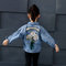Children's Hole Sequins Cardigan Denim Jacket - Jean Blue