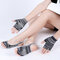 Women Cotton Yoga Set Dew Heel Sports Five Finger Yoga Socks Gloves Professional No-Slip - Black