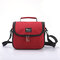Portable Travel Insulated Cooler Lunch Bag With Shoulder Strap Office Outdoor Picnic Tote Bag - Red