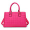 Women Casual Ling Soft Leather Handbag - Rose Red