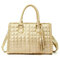 Women Casual Ling Soft Leather Handbag - Gold