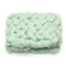 120 * 150 см Soft Теплое ручное толстое вязаное одеяло из толстой пряжи, шерсти, объемное покрывало для кровати - Зеленый