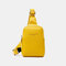 Women 4 Card Slots Solid Casual Chest Bag Crossbody Bag - Yellow