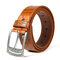 110CM Men Retro Cowboy Leather Belt Leisure Wild Hollow Rivet Punk Pin Belt Waistband Strips - Brown