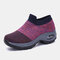 Tamaño grande Mujer al aire libre Zapatos mecedores de malla transpirable con calcetín - Violeta1